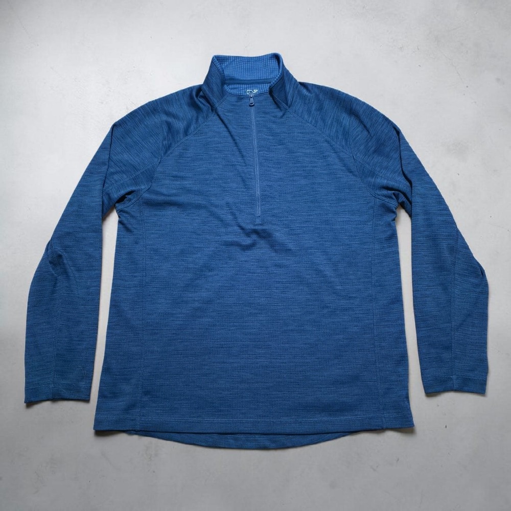 Vineyard‎ Vines Performance Mens Medium 1/4 Zip Long Sleeve Blue Golf Pullover